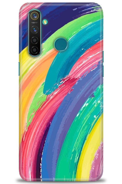 Realme 5 Pro Kılıf HD Baskılı Kılıf - Rengarenk