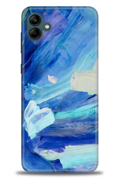 Samsung Galaxy A04 Kılıf HD Baskılı Kılıf - Mavi Beyaz