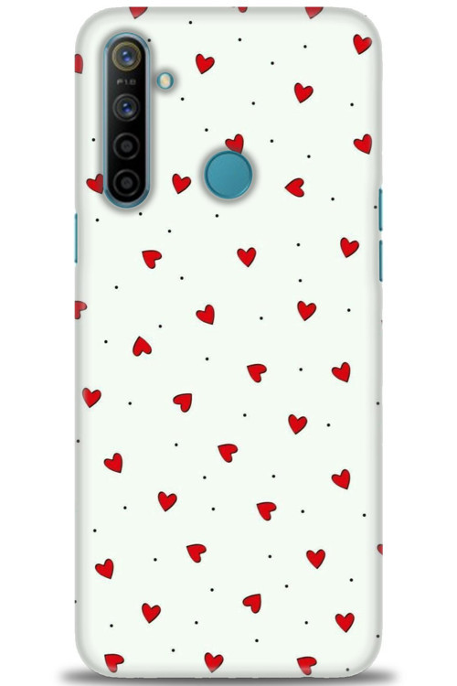 Realme 6i Kılıf HD Baskılı Kılıf - Mini Mini Kalpler