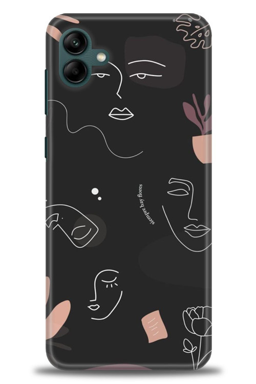 Samsung Galaxy A04 Kılıf HD Baskılı Kılıf - Siyah Silüet