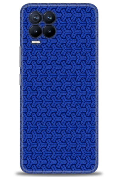 Realme 8 Kılıf HD Baskılı Kılıf - Mavi Örüntü