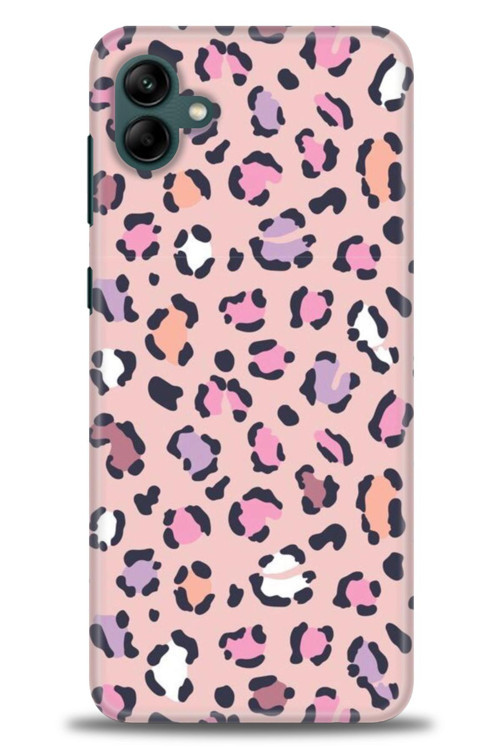 Samsung Galaxy A04 Kılıf HD Baskılı Kılıf - Pembe Leopar