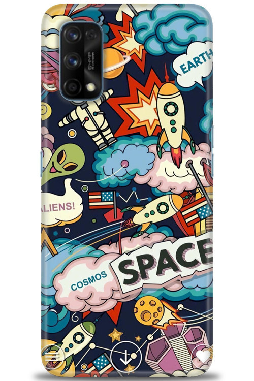 Realme 7 Pro Kılıf HD Baskılı Kılıf - Space