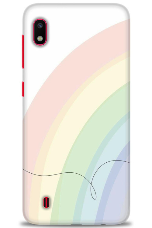 Samsung Galaxy A10 Kılıf HD Baskılı Kılıf - Soft Gökkuşağı