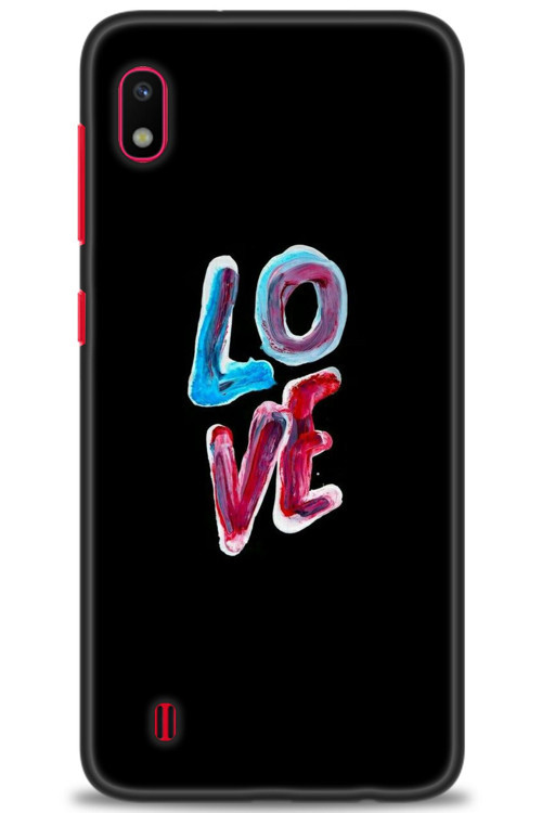 Samsung Galaxy A10 Kılıf HD Baskılı Kılıf - Renkli Love