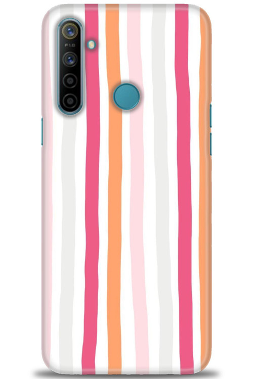 Realme 6i Kılıf HD Baskılı Kılıf - Pembe Çubuklar