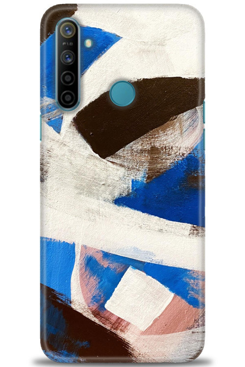 Realme 6i Kılıf HD Baskılı Kılıf - Siyah Mavi