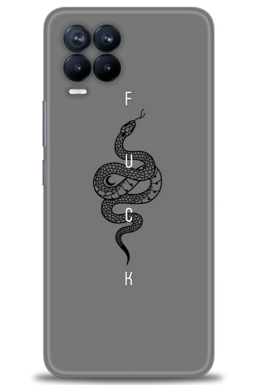 Realme 8 Pro Kılıf HD Baskılı Kılıf - Siyah Yılan