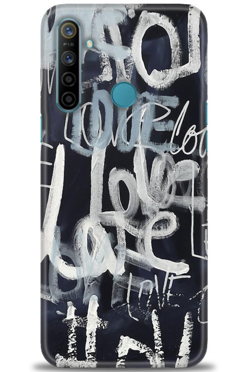 Realme 6i Kılıf HD Baskılı Kılıf - Gri Love