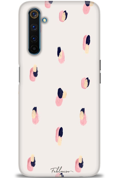 Realme 6 Pro Kılıf HD Baskılı Kılıf - Pembe Lacivert