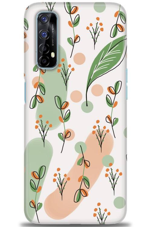 Realme 7 Kılıf HD Baskılı Kılıf - Flower Pattern