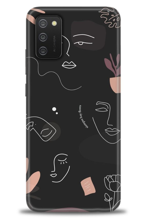 Samsung Galaxy A02S Kılıf HD Baskılı Kılıf - Siyah Silüet