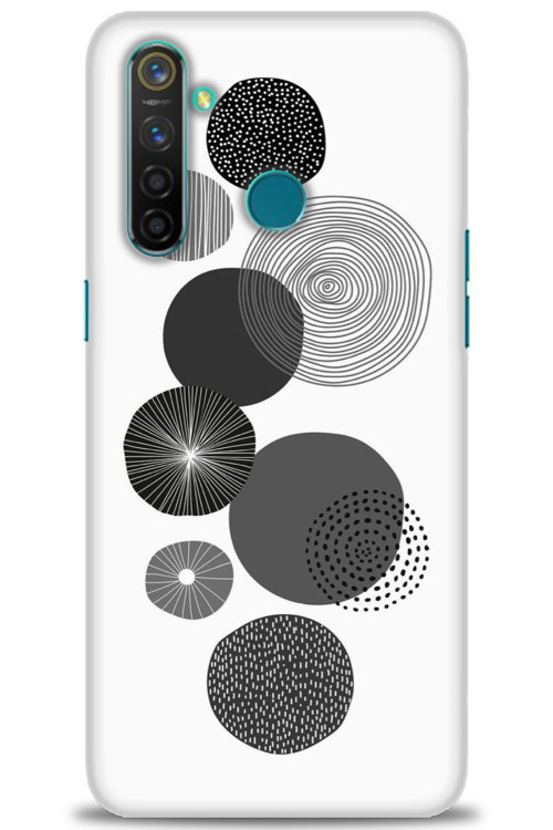 Realme 5 Pro Kılıf HD Baskılı Kılıf - Siyah Daire