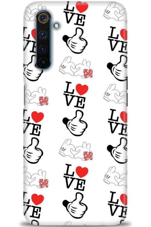Realme 6 Pro Kılıf HD Baskılı Kılıf - Love Mickey