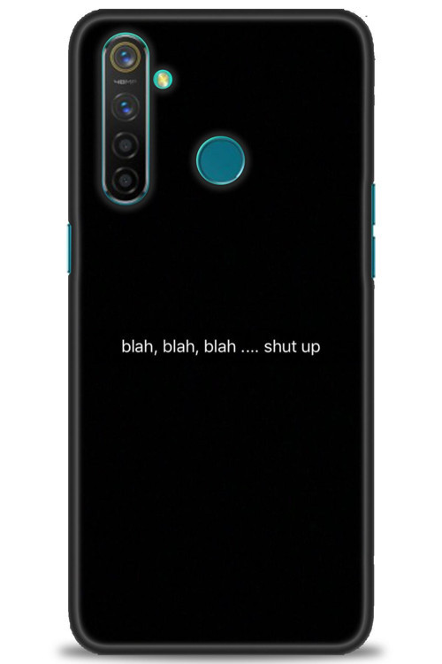 Realme 5 Pro Kılıf HD Baskılı Kılıf - Shut Up