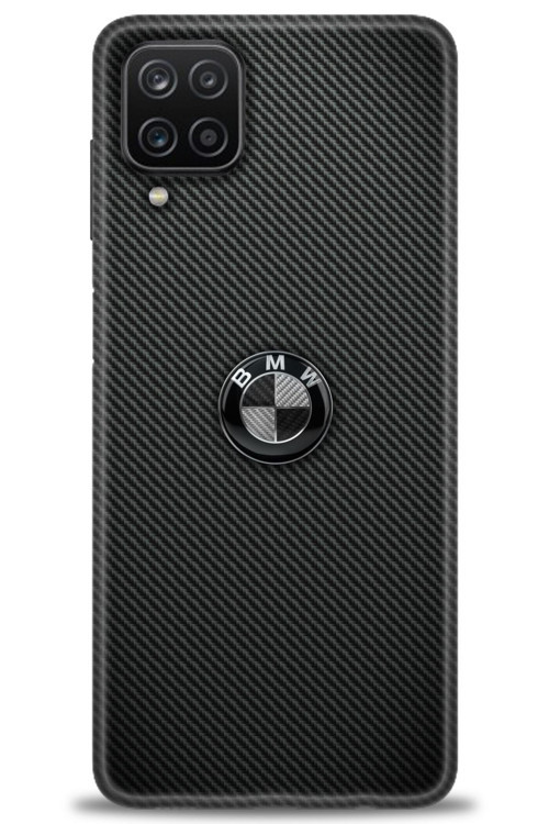 Samsung Galaxy A12 Kılıf HD Baskılı Kılıf - Bmw Siyah