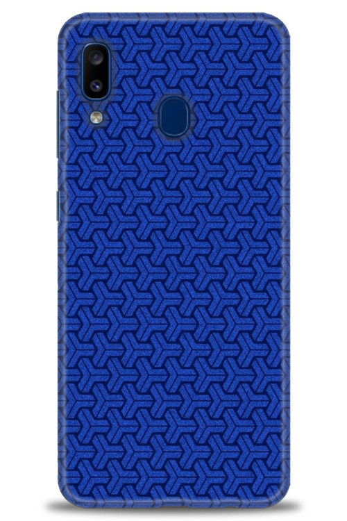 Samsung Galaxy A20 Kılıf HD Baskılı Kılıf - Mavi Örüntü