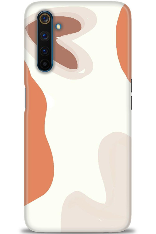Realme 6 Pro Kılıf HD Baskılı Kılıf - Kahve Kalp