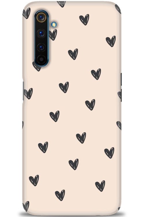 Realme 6 Pro Kılıf HD Baskılı Kılıf - Minik Kalpler