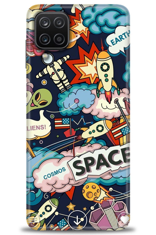 Samsung Galaxy A12 Kılıf HD Baskılı Kılıf - Space