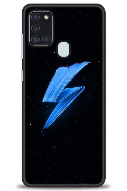 Samsung Galaxy A21S Kılıf HD Baskılı Kılıf - Mavi Şimşek