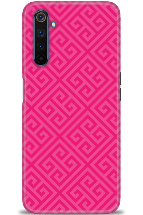 Realme 6 Pro Kılıf HD Baskılı Kılıf - Pembe Mozaik