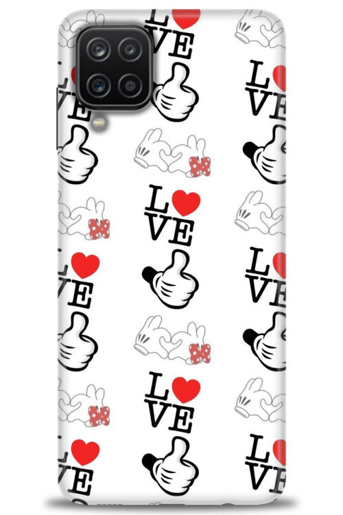 Samsung Galaxy A12 Kılıf HD Baskılı Kılıf - Love Mickey