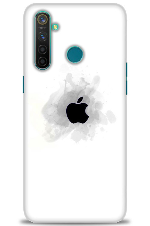 Realme 5 Pro Kılıf HD Baskılı Kılıf - Siyah Elma