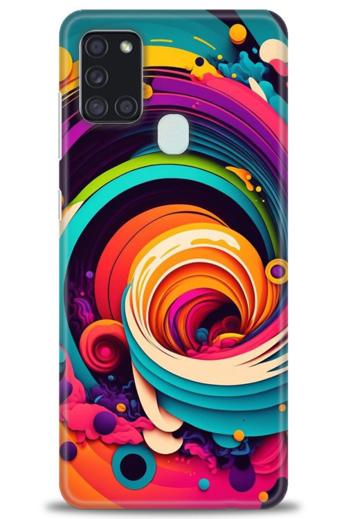 Samsung Galaxy A21S Kılıf HD Baskılı Kılıf - Renk Hortumu