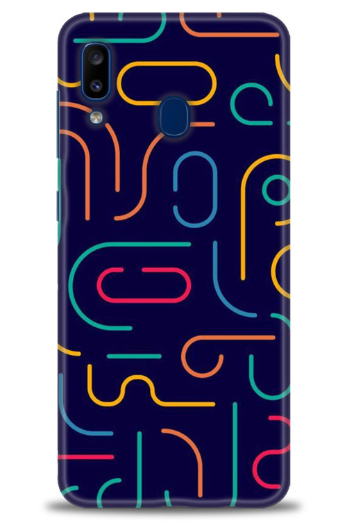Samsung Galaxy A20 Kılıf HD Baskılı Kılıf - Renkli Çubuklar