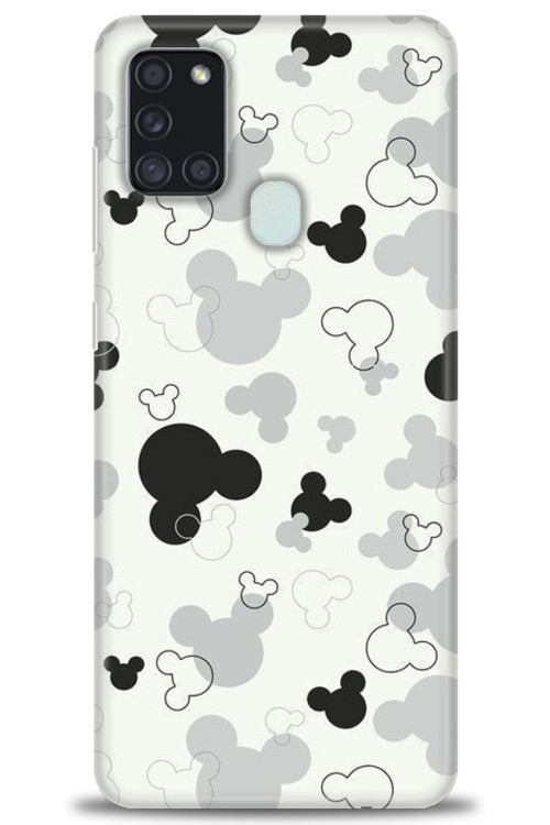 Samsung Galaxy A21S Kılıf HD Baskılı Kılıf - Siyah Mickey