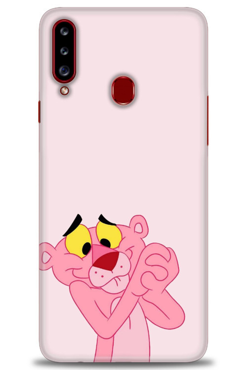 Samsung Galaxy A20S Kılıf HD Baskılı Kılıf - Pembe Panter