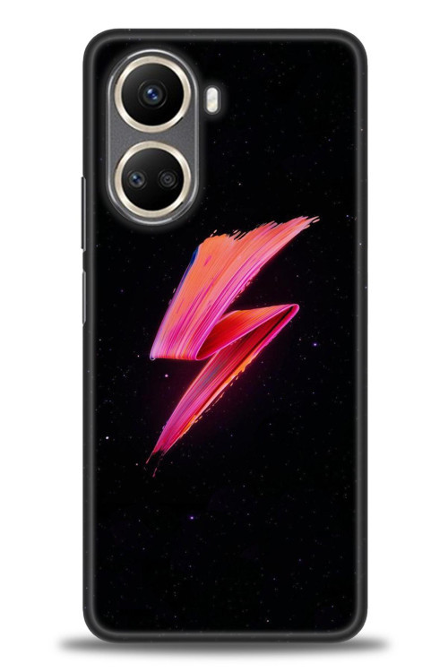 Realme 10 4G Kılıf HD Baskılı Kılıf - Pembe Şimşek