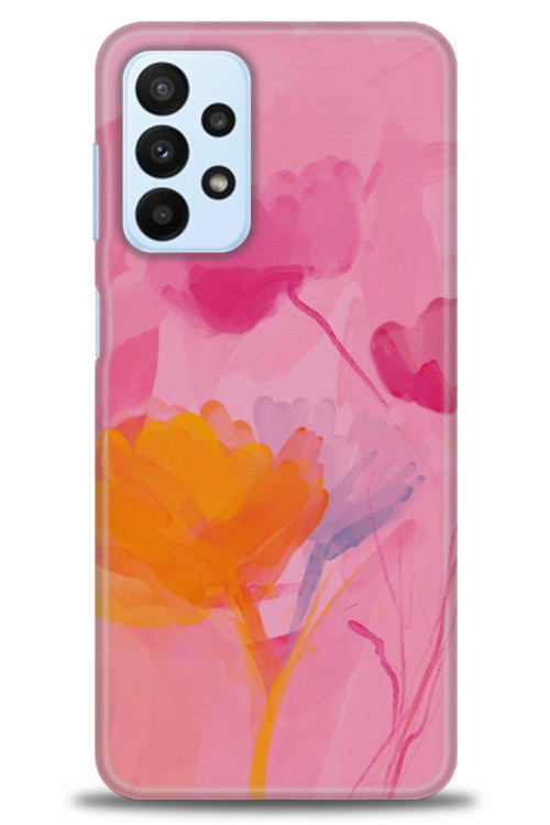 Samsung Galaxy A23 4G Kılıf HD Baskılı Kılıf - Turuncu Pembe