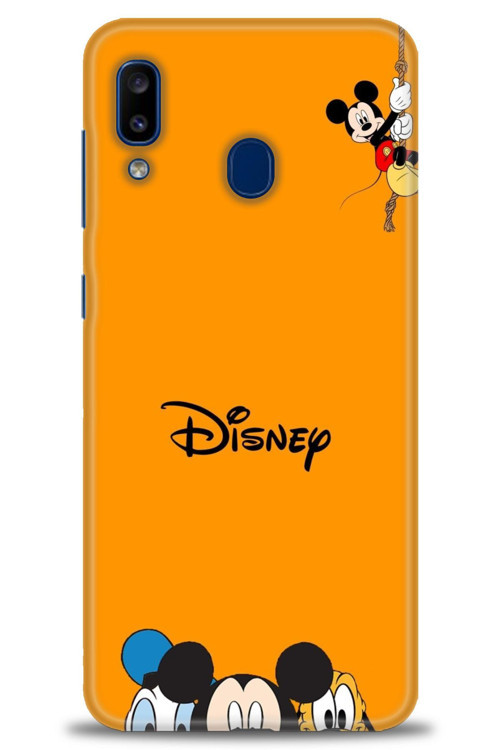 Samsung Galaxy A20 Kılıf HD Baskılı Kılıf - Turuncu Disney