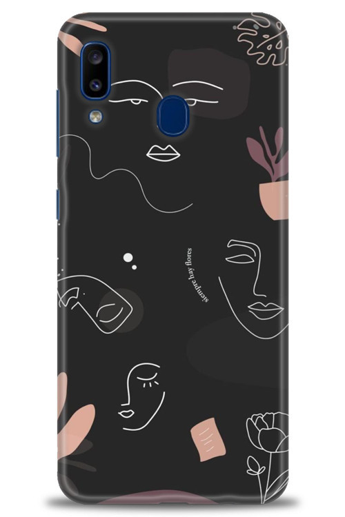 Samsung Galaxy A30 Kılıf HD Baskılı Kılıf - Siyah Silüet