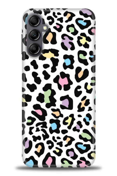 Samsung Galaxy A14 Kılıf HD Baskılı Kılıf - Renkli Leopar