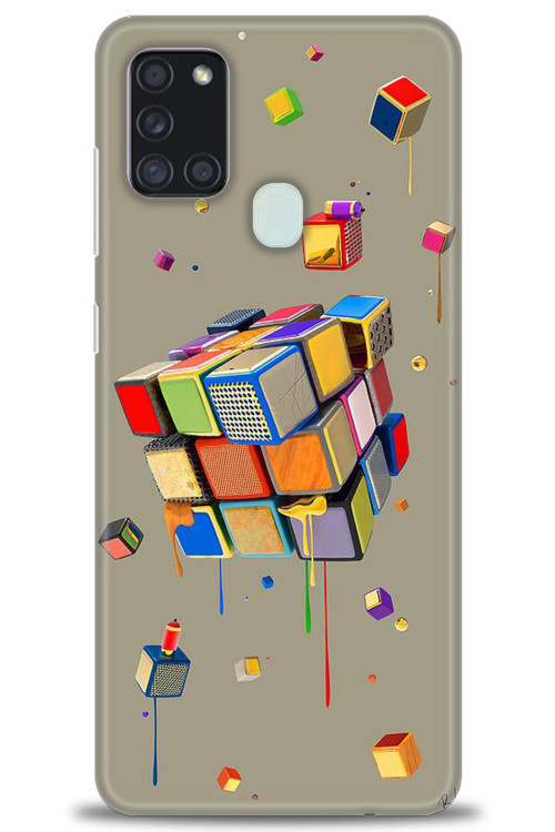 Samsung Galaxy A21S Kılıf HD Baskılı Kılıf - Zeka Küpü