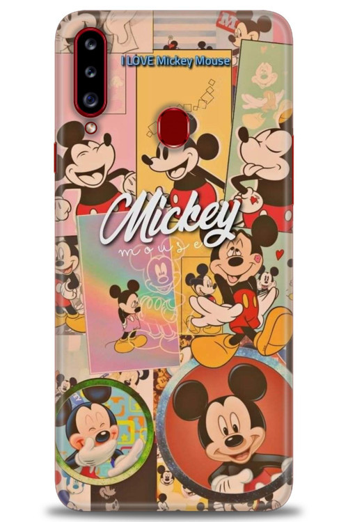 Samsung Galaxy A20S Kılıf HD Baskılı Kılıf - I Love Mickey