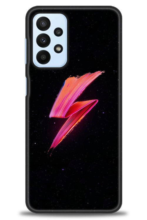 Samsung Galaxy A23 4G Kılıf HD Baskılı Kılıf - Pembe Şimşek