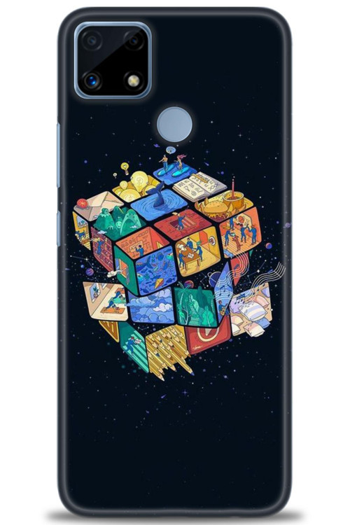 Realme C25 Kılıf HD Baskılı Kılıf - Küplerdeki İnsanlar