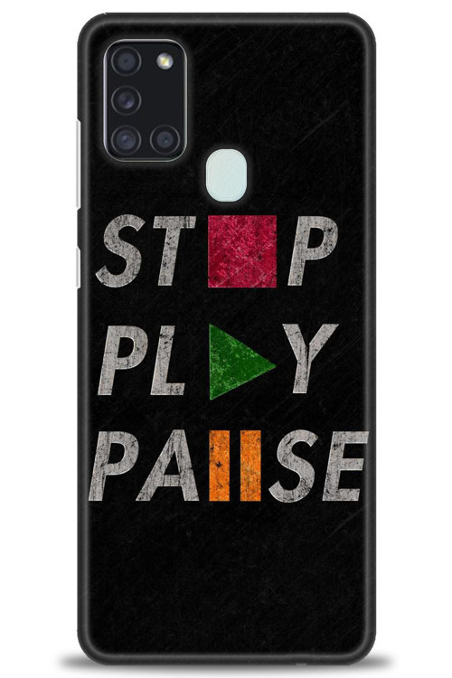Samsung Galaxy A21S Kılıf HD Baskılı Kılıf - Stop Play