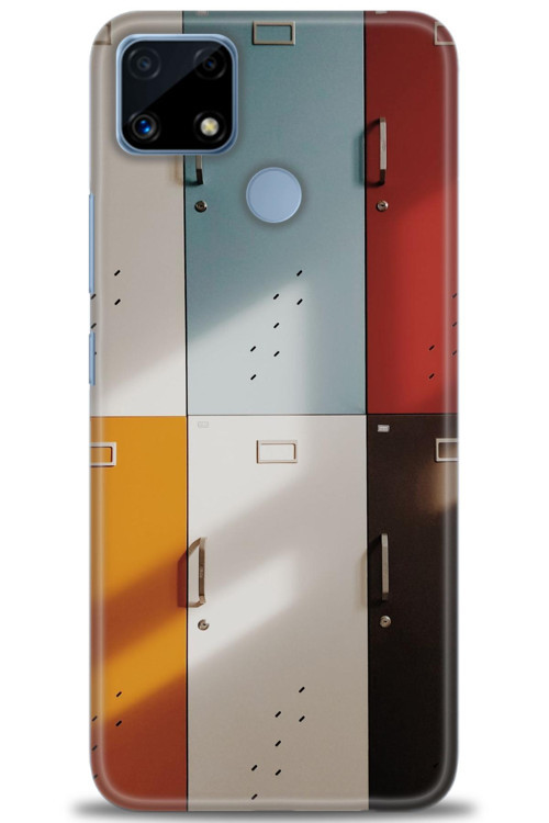 Realme C25 Kılıf HD Baskılı Kılıf - Renkli Kapılar