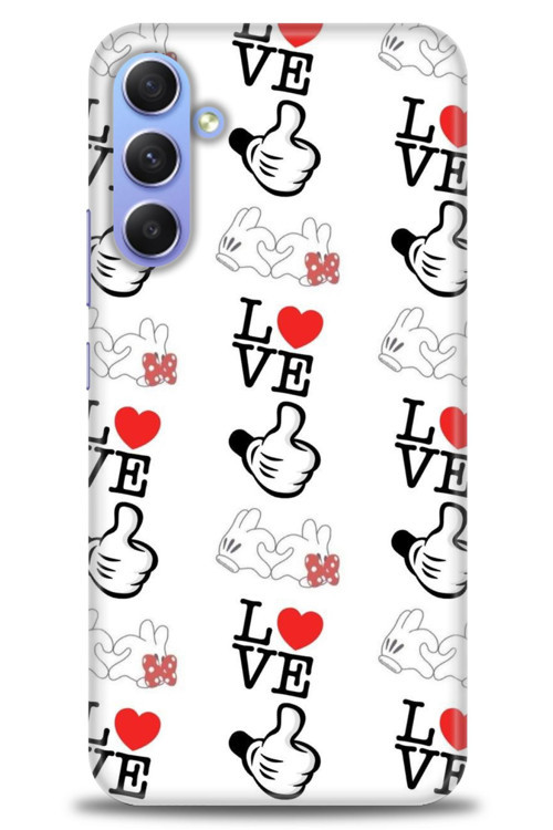 Samsung Galaxy A24 Kılıf HD Baskılı Kılıf - Love Mickey