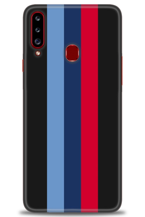 Samsung Galaxy A20S Kılıf HD Baskılı Kılıf - Bordo Çubuk