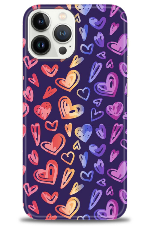 Realme C53 Kılıf HD Baskılı Kılıf - Renkli Kalpler