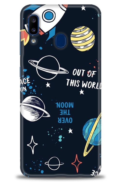 Samsung Galaxy A20 Kılıf HD Baskılı Kılıf - Space Fun