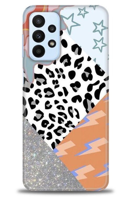 Samsung Galaxy A23 4G Kılıf HD Baskılı Kılıf - Leopar ve Şimşekler