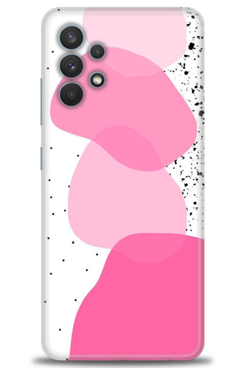 Samsung Galaxy A32 Kılıf HD Baskılı Kılıf - Pembe Beyaz Siyah