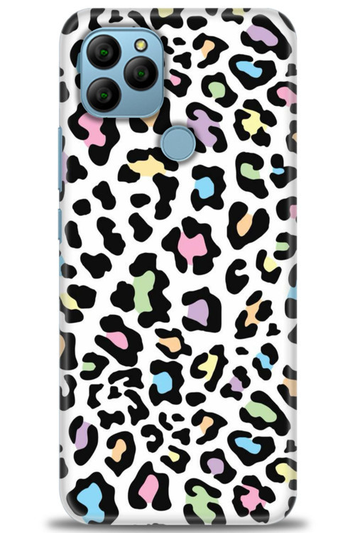 General Mobile GM 21 Kılıf HD Baskılı Kılıf - Renkli Leopar